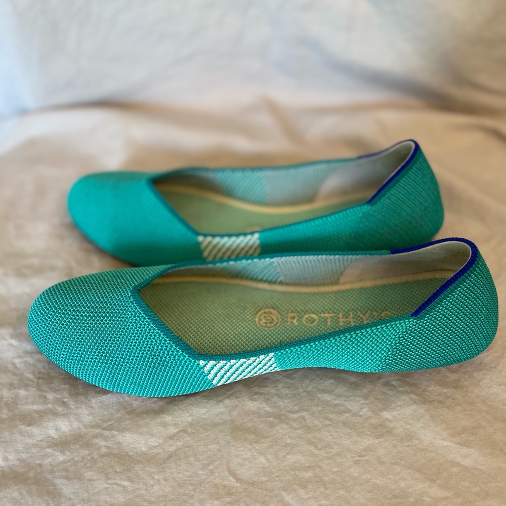 Retired Rothy’s Calypso Blue Green Turquoise Teal Flats - Picture 8 of 13